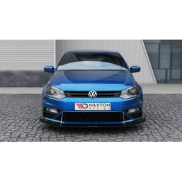 Накладка сплиттер на передний бампер Вар2 на Volkswagen Polo V GTI